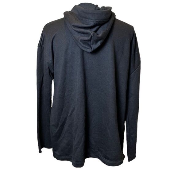 For the Republic French Terry Hoodie Womens Black Kangaroo Pocket Lightweight XS - Picture 4 of 9